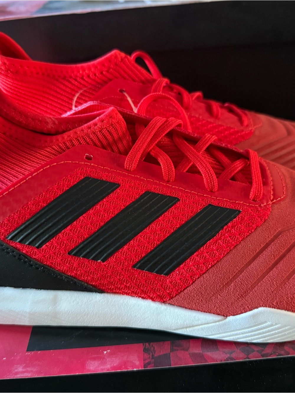 adidas predator 19.3 TR Red Soccer Shoe with Black Accents